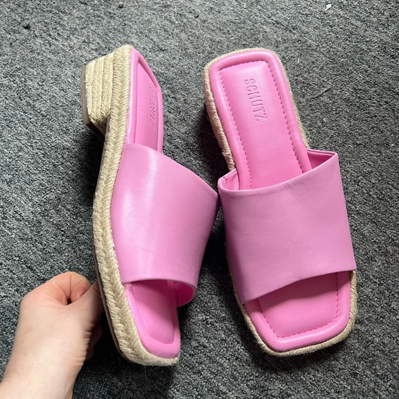 NWOT Schutz Corah Pink Slides Espadrilles, size 9.5 - Picture 2 of 6